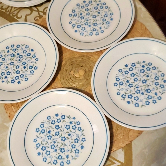 4 Blue Heather Bread Plates - Picture 3 of 4